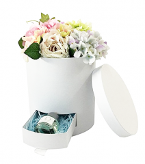 Caixa redonda da flor, caixa de embalagem do presente
