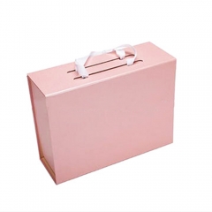 Caixa de empacotamento de dobramento lisa de papel feita sob encomenda com fita