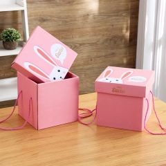 Caixas de presente quadradas decorativas feitas sob encomenda do papel de embalagem com tampas e fita para crianças