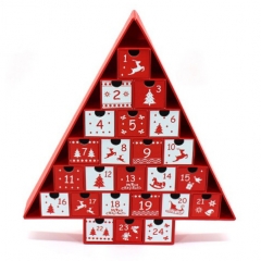 Forma de triângulo caixa de tesouro calendário do advento
