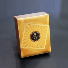 caixa de embalagem do vinho do LOGOTIPO da folha de ouro
