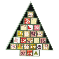 Árvore decorativa xadrez em forma de calendário do advento para presente de Natal