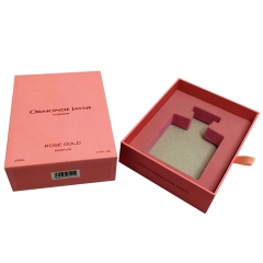 Caixa de presente de papel cor-de-rosa bonita do perfume com a gaveta para o logotipo de Customing