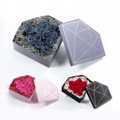 Diamante especial em forma de caixa de papelão de papelão para flor de embalagem