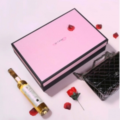 Caixa de presente de papel feita sob encomenda do logotipo do retângulo cor-de-rosa para a camisa de embalagem