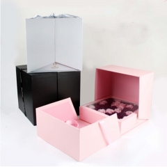 Caixa de presente de papel de flor de Design criativo com fita