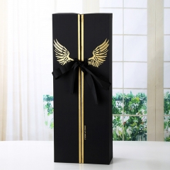Luxo duas portas flor caixa de presente de papel com fita