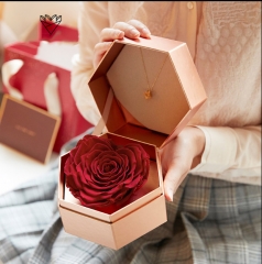 Caixa de presente de flores de impressão personalizada para o dia dos namorados