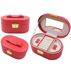 Brincos de mini-anéis femininos caixa de jóias organizador de maquiagem útil