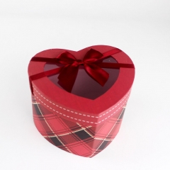 caixa de presente de papel de embalagem de luxo vermelho com janelas de pvc
